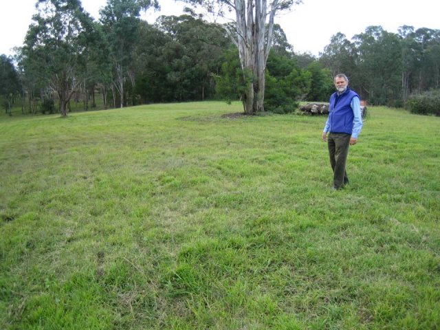 Gordon Briscoe at the site of the dormitory, Mulgoa Aboriginal Childrens Home. 
